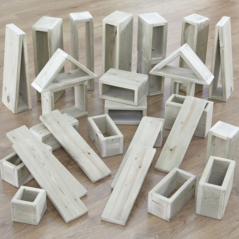 Giant Outdoor Wooden Hollow Building Blocks 30pk Creative Activity