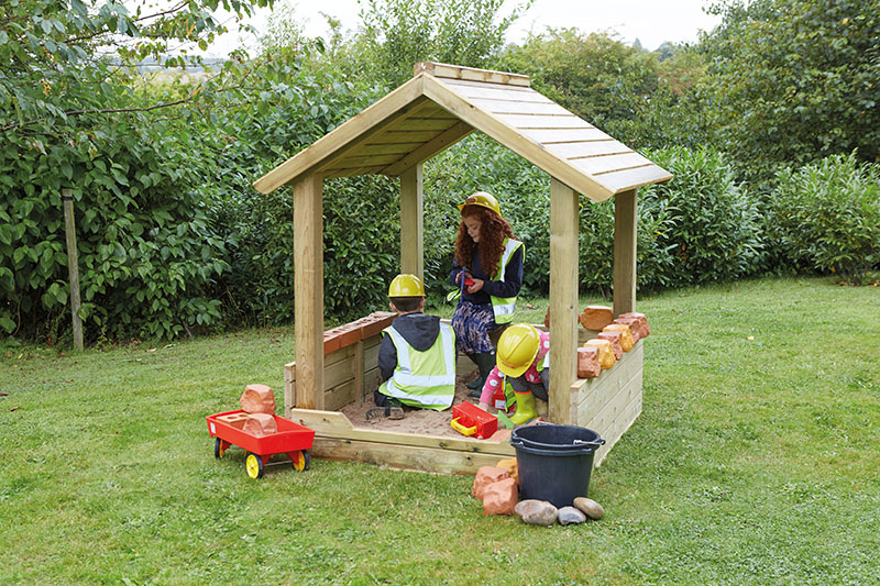 Wooden Outdoor Sandpit with Roof Creative Activity