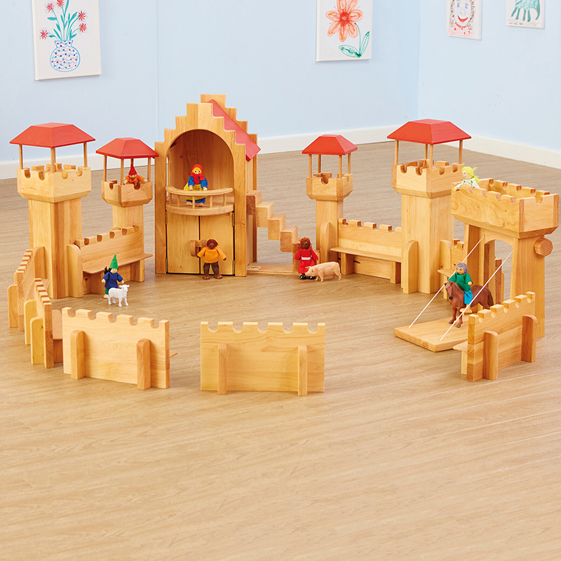 Wooden castle set sales