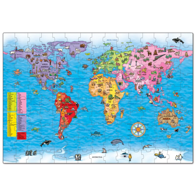 World Map Puzzle Poster