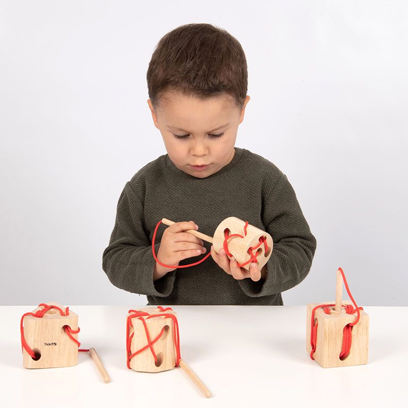 Image showcasing Wooden Lacing Shapes | Multi Sensory Environments | Creative Activity