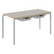 C'Bent Rect Tray Table H53cm Grey Top Beech MDF Edge Blue | Creative Activity