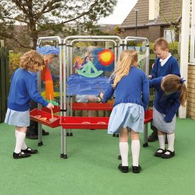 Outdoor Multi Panel Easy Clean 6 Sided Easel