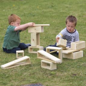 Giant Outdoor Wooden Hollow Blocks 30pk | Creative Activity