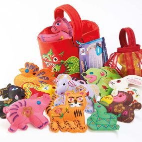 Washable Chinese New Year Festival Basket 16pcs | Creative Activity