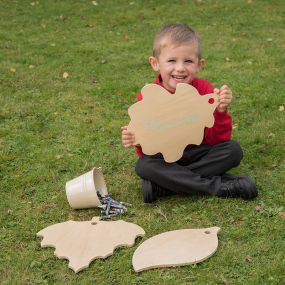 Wooden Leaf Mark Making Boards with Stand