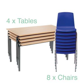 Crush Bent Table 4pk NP Chair