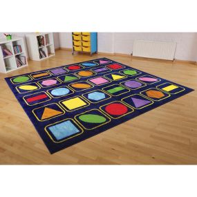 Geometric Shapes Square Placement Rug 3m x 3m