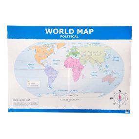 Map of the World Political and Phystical A1 KS1