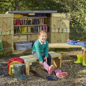Wooden Wellie Store & Benches