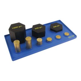 Brass and Steel Weight Set with Tray