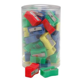 Assorted Plastic Pencil Sharpeners 50pk