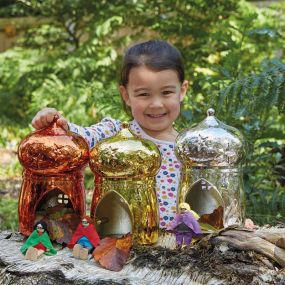 Metallic Small World Fairy House Bronze