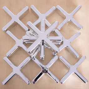 Metallic Silver Stacking Crosses 12pk