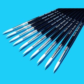 White Synthetic Sable Brushes Size 8 - pack of 10 | Creative Activity