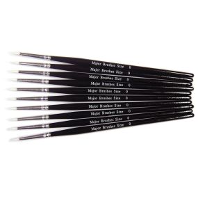 White Synthetic Sable Brushes Size 0 - pack of 10 | Creative Activity