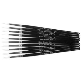 White Synthetic Sable Brushes Size 4 - pack of 10 | Creative Activity