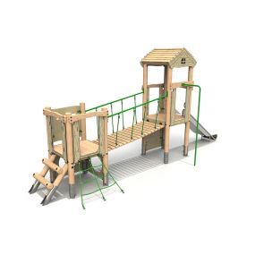 Timber Tower Double 3 with Plastic Slide