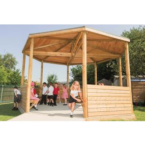 4m gazebo with shiplap sides and shelf seating | Creative Activity