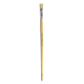 Long Handle Flat Hog Bristle Brushes Size 4 - pack of 10 | Creative Activity