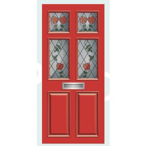 Door Covers Stained Glass - Red | Creative Activity