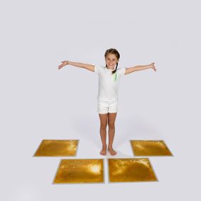 Sensory Liquid Glitter Filled Tile Gold