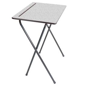 Tamperproof Folding Exam Desk With Speckled Grey Top and PU edge | Creative Activity