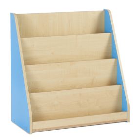 Single sided library unit with 4 tiered fixed shelves -