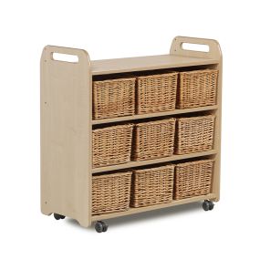 Mobile Tall Storage Unit with 9 Baskets | Creative Activity