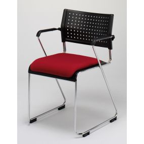 Kraft Sled Frame Upholstered Seat Sidechair with Arms | Creative Activity