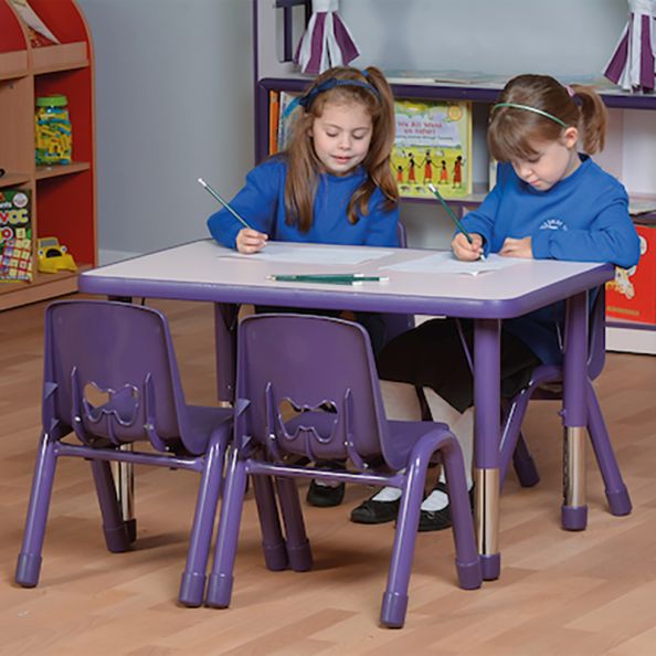 Valencia Rectangular 4 Seater Table Red Purple | Creative Activity
