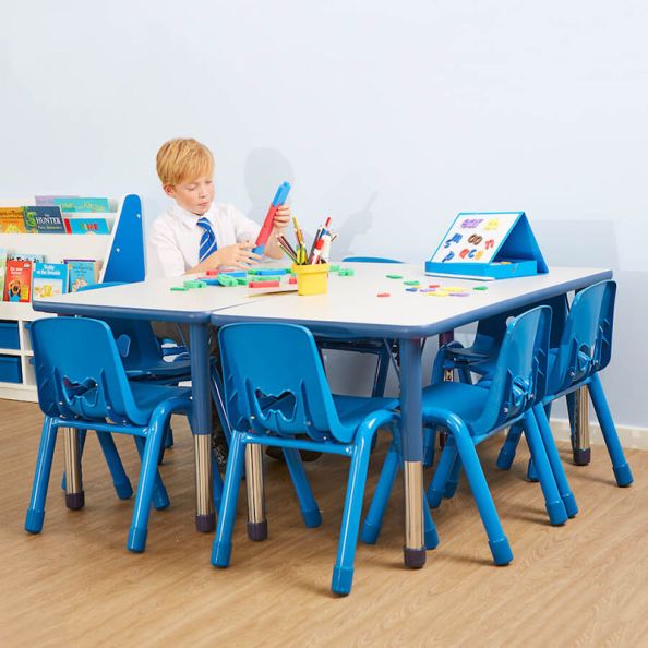 Valencia Rectangular 6 Seater Table Red Blue | Creative Activity