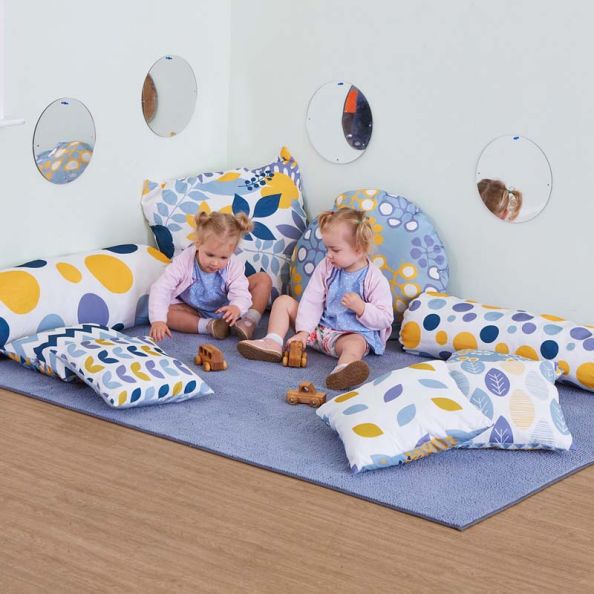 Mixed Pattern Mustard and Grey Cushion Set | Creative Activity
