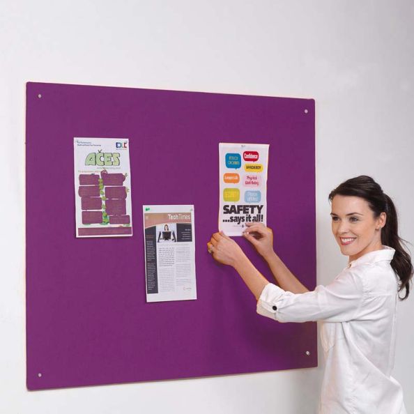 Accents Unframed Noticeboard Plum H1200 x W1800mm | Creative Activity