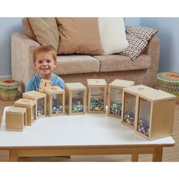 Wooden Number Stacking Sparkle Bricks 10pk | Creative Activity
