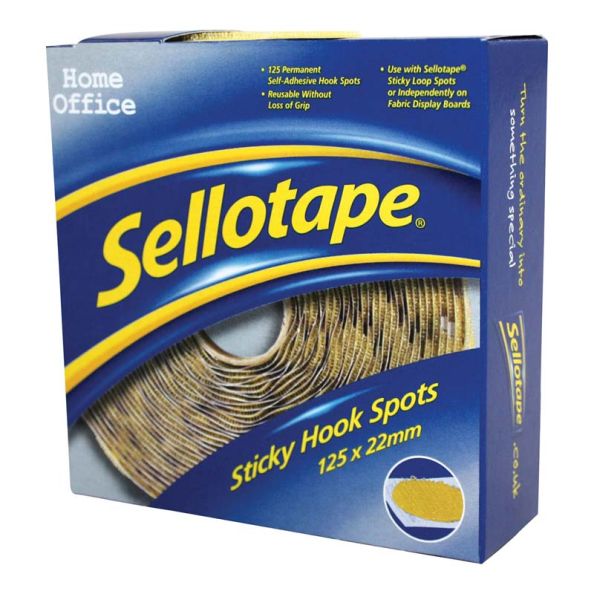 Sellotape® Sticky Hook Spots or Strip 125 Spots