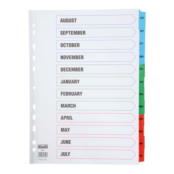 EASTLIGHT A4 Academic Year Index Dividers | Creative Activity