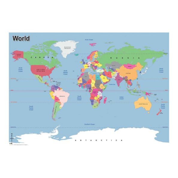 Simple Map of the World A0 | Creative Activity