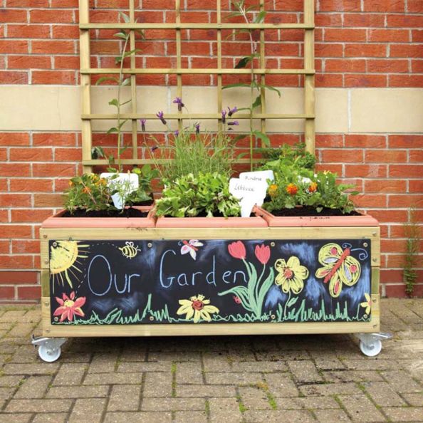 Instant Garden Planter Rear Trellis 4 Box 80cm | Creative Activity