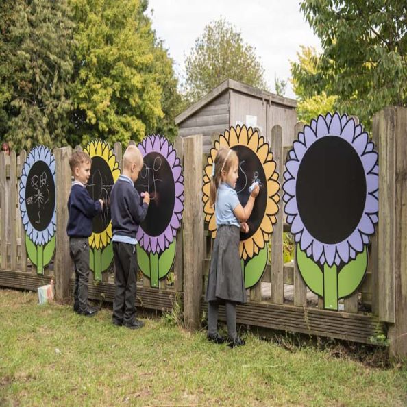 Eco Outdoor Mark Making Chalkboard Flowers 5pk | Creative Activity