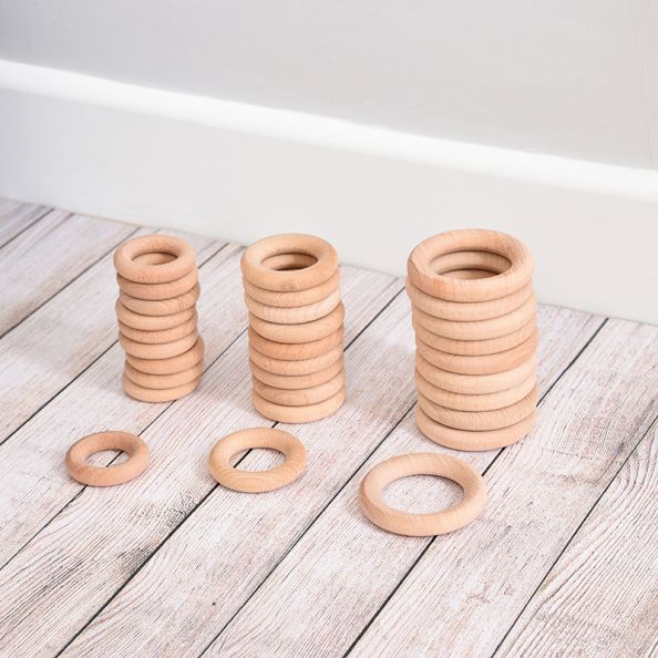 Natural Wooden Rings 48mm