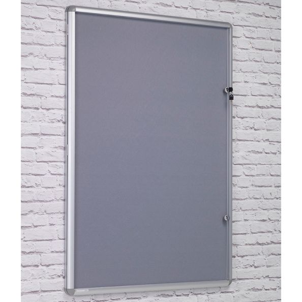 Tamperproof Lockable Noticeboards H600 x W900mm Grey | Creative Activity