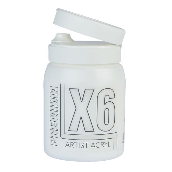 X6 Premium Acryl Acrylic Colour 500ml Titanium White | Creative Activity