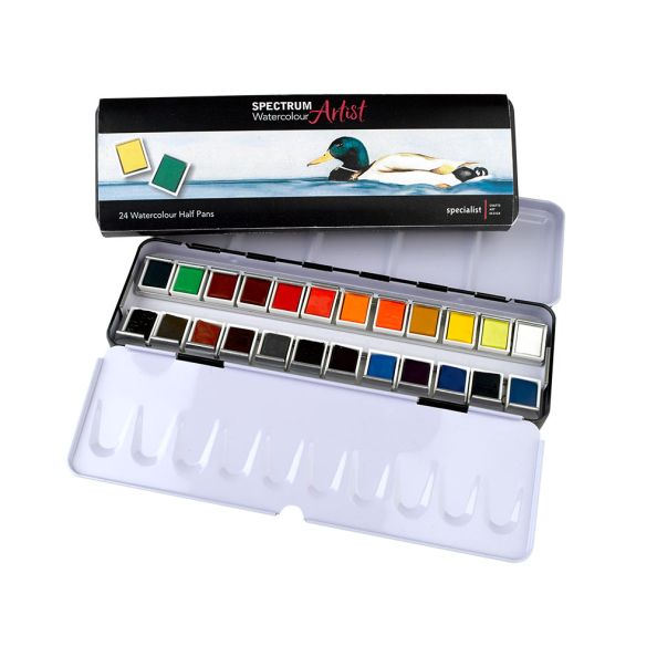 Spectrum Artist Watercolour Half Pan Sets - Set of 24 | Creative Activity