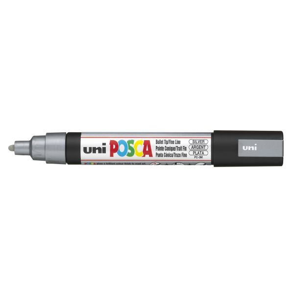 Posca Marker 3M Fine 0.9-1.3mm bullet tip silver | Creative Activity