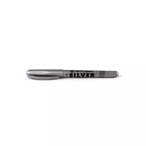 Centropen Silver Metallic permanent marker 1.5-3mm Box of 10