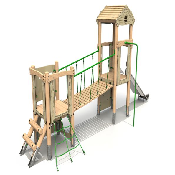 Timber Tower Double 3 with Plastic Slide