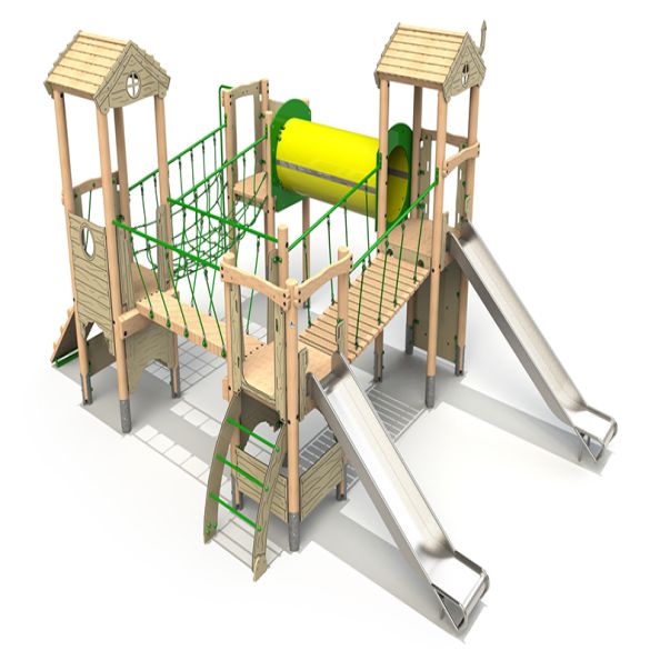 Timber Tower Quad 2 with Plastic Slide