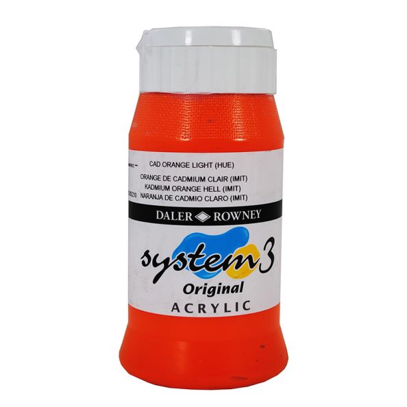 System 3 Original Acrylic Colour 500ml Cad Orange Light hie | Creative Activity