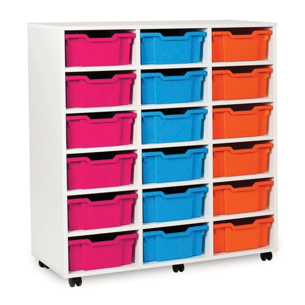 White Double 18 Tray Unit no doors w1030xd453xh1210mm | Creative Activity